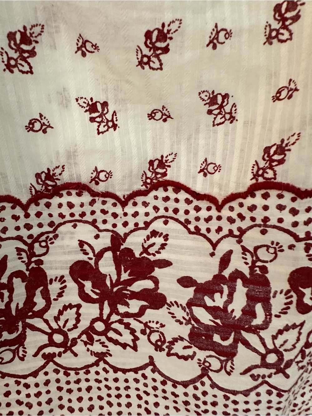 Pilcro Cream Blouse with Red Floral Border from Anthropologie - Picture 4 of 6